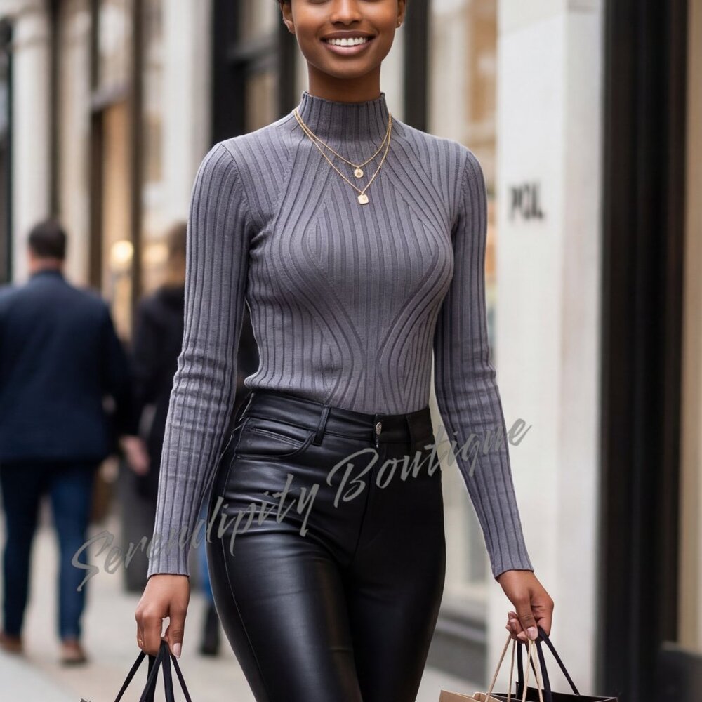 Sleek Sexy Super Soft Stretchy Bodycon Pull Over Long Sleeve Lightweight Top
